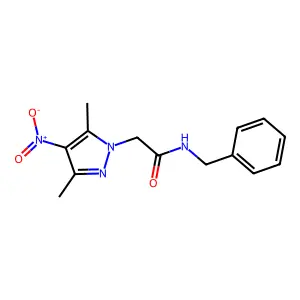 N-benzyl-2-(3,5-dimethyl-4-nitro-1H-pyrazol-1-yl)acetamide structure