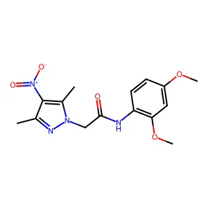 N-(2,4-dimethoxyphenyl)-2-(3,5-dimethyl-4-nitro-1H-pyrazol-1-yl)acetamide structure
