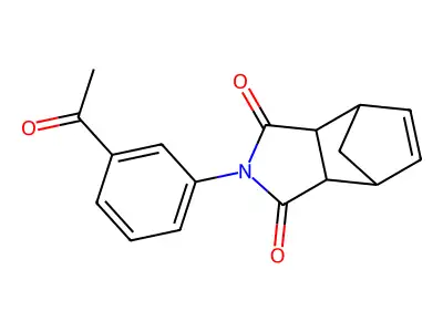 2-(3-acetylphenyl)-3a,4,7,7a-tetrahydro-1H-4,7-methanoisoindole-1,3(2H)-dione structure