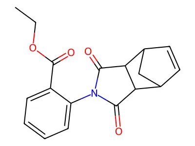 ethyl 2-(1,3-dioxo-1,3,3a,4,7,7a-hexahydro-2H-4,7-methanoisoindol-2-yl)benzoate structure