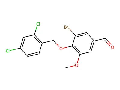 3-Bromo-4-[(2,4-dichlorobenzyl)oxy]-5-methoxybenzaldehyde structure