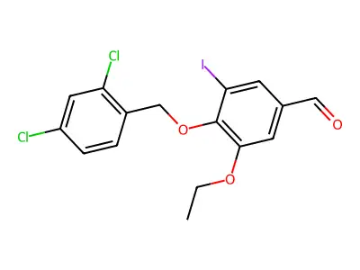 4-[(2,4-Dichlorobenzyl)oxy]-3-ethoxy-5-iodobenzaldehyde structure