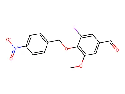3-Iodo-5-methoxy-4-[(4-nitrobenzyl)oxy]benzaldehyde structure