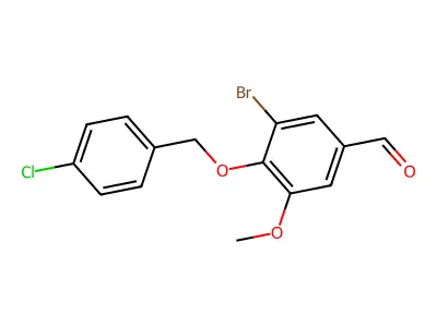 3-Bromo-4-[(4-chlorobenzyl)oxy]-5-methoxybenzaldehyde structure