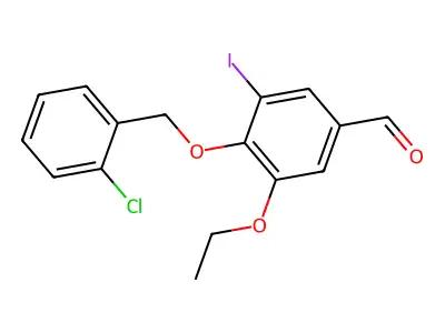 4-[(2-Chlorobenzyl)oxy]-3-ethoxy-5-iodobenzaldehyde structure