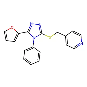 4-(5-Furan-2-yl-4-phenyl-4H-[1,2,4]triazol-3-ylsulfanylmethyl)-pyridine structure