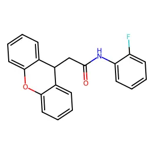 N-(2-fluorophenyl)-2-(9H-xanthen-9-yl)acetamide structure