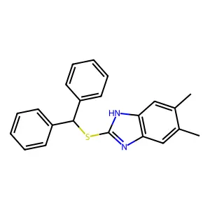 2-benzhydrylsulfanyl-5,6-dimethyl-1H-benzimidazole structure