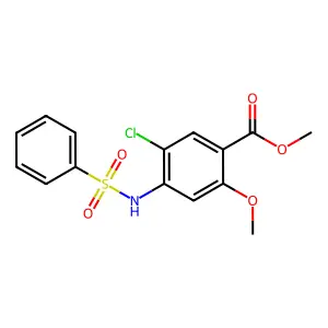 Methyl 5-chloro-2-methoxy-4-[(phenylsulfonyl)amino]benzoate structure