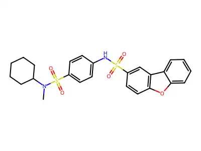 N-[4-[cyclohexyl(methyl)sulfamoyl]phenyl]dibenzofuran-2-sulfonamide structure