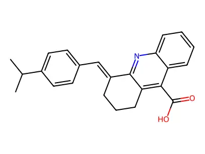 (Z)-4-(4-Isopropylbenzylidene)-1,2,3,4-tetrahydroacridine-9-carboxylic acid structure