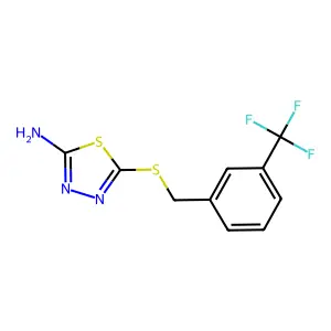 5-{[3-(Trifluoromethyl)benzyl]sulfanyl}-1,3,4-thiadiazol-2-amine structure