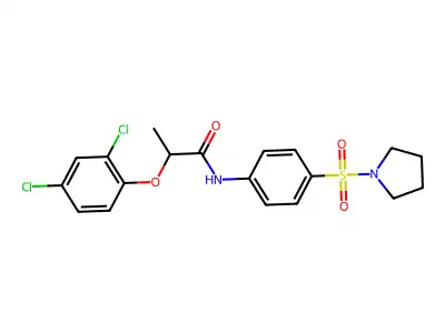 2-(2,4-dichlorophenoxy)-N-[4-(1-pyrrolidinylsulfonyl)phenyl]propanamide structure