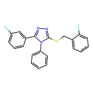 (2-fluorophenyl)methyl 5-(3-fluorophenyl)-4-phenyl-4H-1,2,4-triazol-3-yl sulfide structure