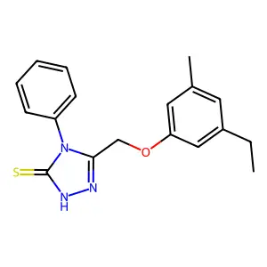 5-[(3-ethyl-5-methylphenoxy)methyl]-4-phenyl-4H-1,2,4-triazole-3-thiol structure