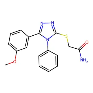 2-[[5-(3-Methoxyphenyl)-4-phenyl-4H-1,2,4-triazol-3-yl]thio]acetamide structure