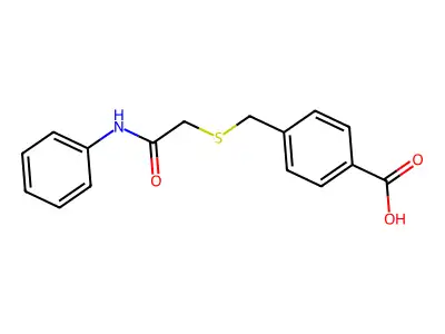 4-[(2-Anilino-2-oxoethyl)sulfanylmethyl]benzoic acid structure