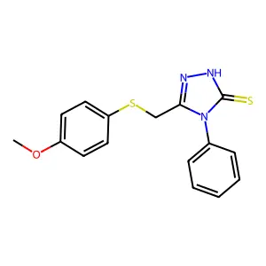 5-{[(4-methoxyphenyl)sulfanyl]methyl}-4-phenyl-4H-1,2,4-triazole-3-thiol structure