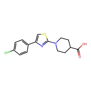 1-(4-(4-Chlorophenyl)thiazol-2-yl)piperidine-4-carboxylic acid structure