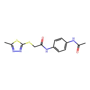 N-(4-(Acetylamino)phenyl)-2-((5-methyl-1,3,4-thiadiazol-2-yl)thio)acetamide structure
