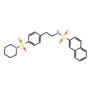 N-[2-(4-piperidin-1-ylsulfonylphenyl)ethyl]naphthalene-2-sulfonamide structure