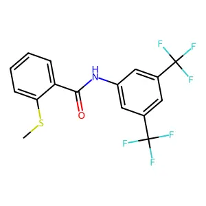 N-[3,5-bis(trifluoromethyl)phenyl]-2-(methylsulfanyl)benzamide structure