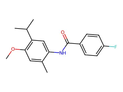 4-fluoro-N-(4-methoxy-2-methyl-5-propan-2-ylphenyl)benzamide structure