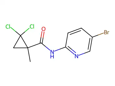N-(5-bromopyridin-2-yl)-2,2-dichloro-1-methylcyclopropane-1-carboxamide structure
