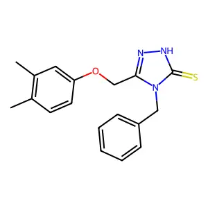 4-Benzyl-5-((3,4-Dimethylphenoxy)Methyl)-4H-1,2,4-Triazole-3-Thiol structure