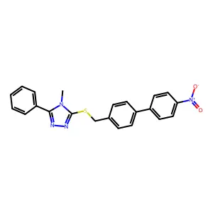4-Methyl-3-[[4-(4-nitrophenyl)phenyl]methylsulfanyl]-5-phenyl-1,2,4-triazole structure