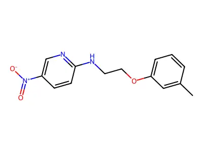 N-[2-(3-methylphenoxy)ethyl]-5-nitropyridin-2-amine structure