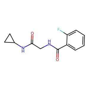 N-[2-(cyclopropylamino)-2-oxoethyl]-2-fluorobenzamide structure