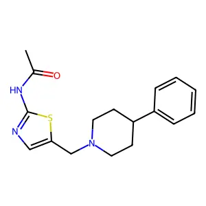 N-(5-((4-phenylpiperidin-1-yl)methyl)thiazol-2-yl)acetamide structure