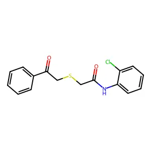 N-(2-chlorophenyl)-2-phenacylsulfanylacetamide structure