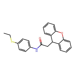 N-(4-ethylsulfanylphenyl)-2-(9H-xanthen-9-yl)acetamide structure