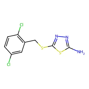 5-[(2,5-Dichlorobenzyl)thio]-1,3,4-thiadiazol-2-amine structure