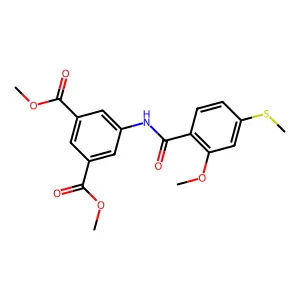 dimethyl 5-(2-methoxy-4-(methylthio)benzamido)isophthalate structure