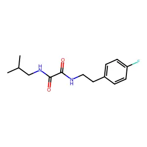 N-[2-(4-fluorophenyl)ethyl]-N'-(2-methylpropyl)oxamide structure