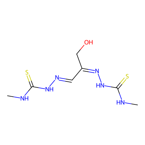 (2E,2'E)-2,2'-[(1E,2E)-3-Hydroxypropane-1,2-diylidene]bis(N-methylhydrazine-1-carbothioamide) structure