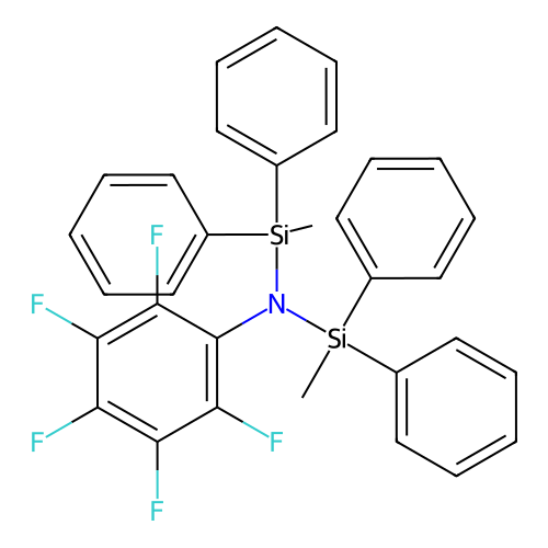 N,N-bis[methyl(diphenyl)silyl]-N-(2,3,4,5,6-pentafluorophenyl)amine structure
