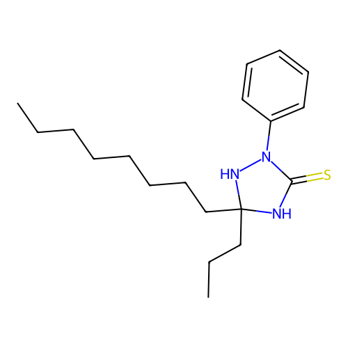 5-Octyl-2-phenyl-5-propyl-1,2,4-triazolidine-3-thione structure