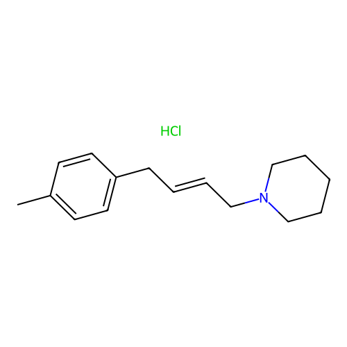 Piperidine, 1-(4-(p-tolyl)-2-butenyl)-, hydrochloride structure