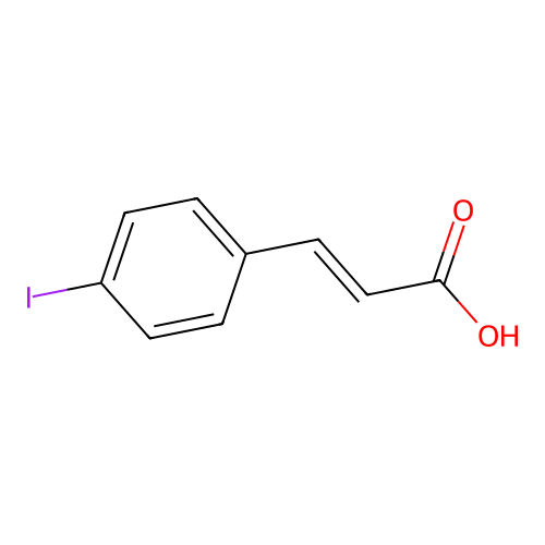 (2E)-3-(4-iodophenyl)prop-2-enoic acid structure