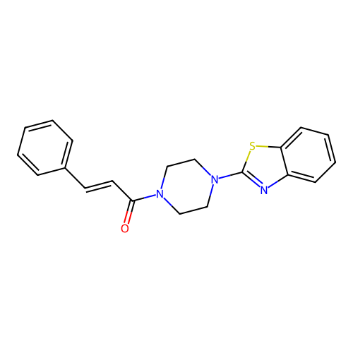 (E)-1-(4-(benzo[d]thiazol-2-yl)piperazin-1-yl)-3-phenylprop-2-en-1-one structure