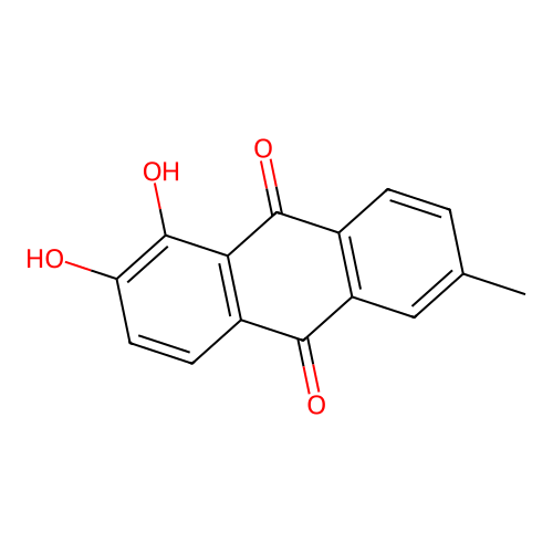 1,2-Dihydroxy-6-methylanthracene-9,10-dione structure