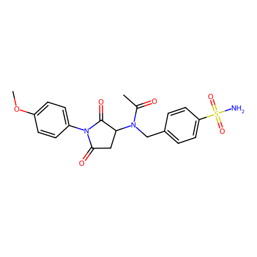 N-(1-(4-methoxyphenyl)-2,5-dioxopyrrolidin-3-yl)-N-(4-sulfamoylbenzyl)acetamide structure