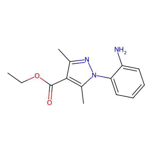 3,5-dimethyl-1-(2-aminophenyl)-1H-Pyrazole-4-carboxylic acid ethyl ester structure