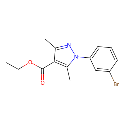 ethyl 1-(3-bromophenyl)-3,5-dimethyl-1H-pyrazole-4-carboxylate structure