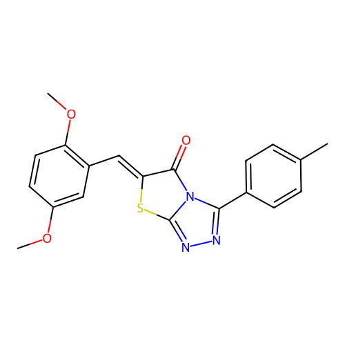 (Z)-6-(2,5-dimethoxybenzylidene)-3-(p-tolyl)thiazolo[2,3-c][1,2,4]triazol-5(6H)-one structure