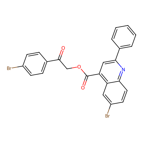 2-(4-Bromophenyl)-2-oxoethyl 6-bromo-2-phenylquinoline-4-carboxylate structure